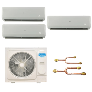 SISTEMA MINI VRF MIDEA 48000 BTUS CON 2 EVAPORADORAS DE 12000 BTU Y 1 DE 24000 BTUS