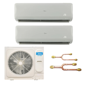 SISTEMA MINI VRF MIDEA 48000 BTUS CON 2 EVAPORADORAS DE 24000 BTU